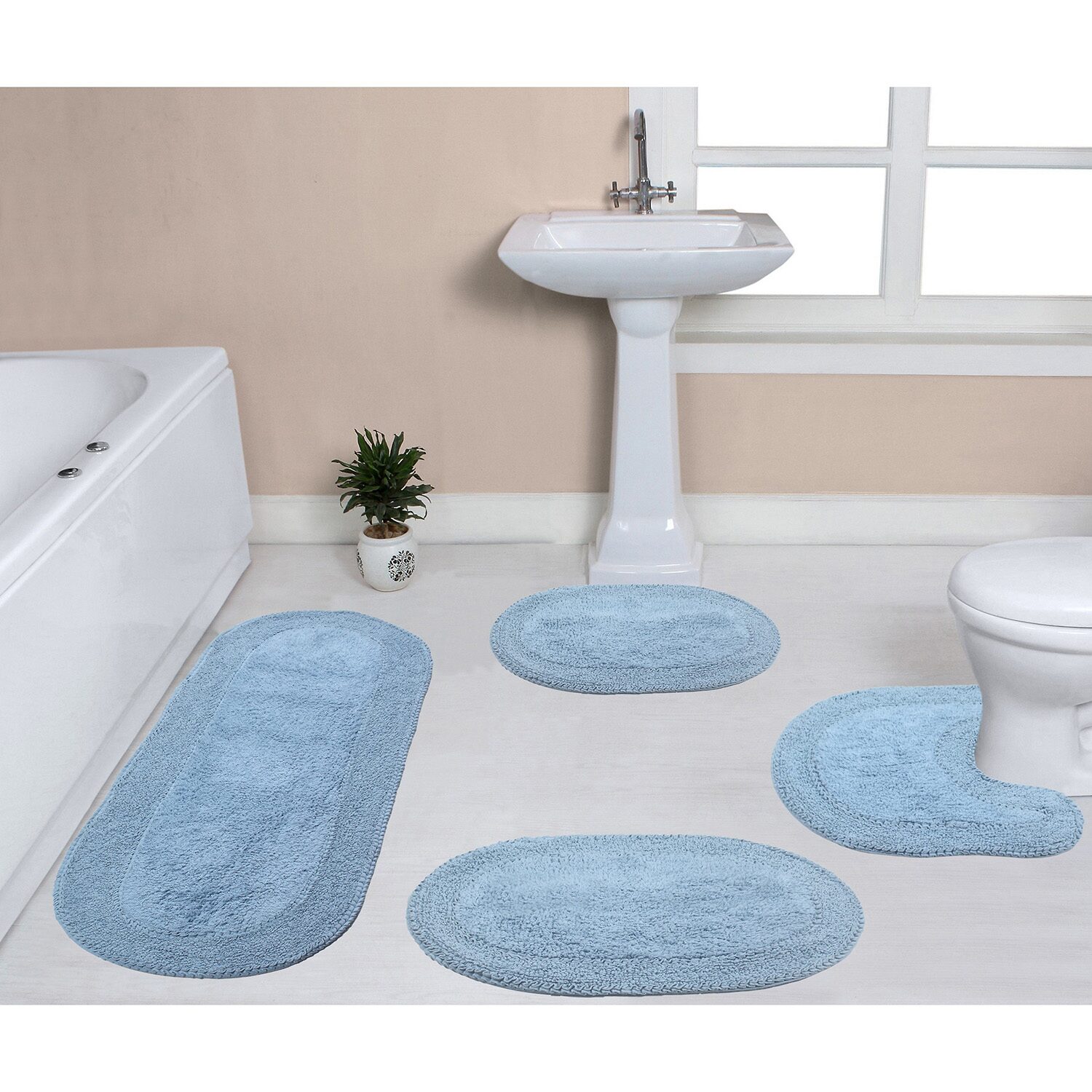 Home Weavers Inc Double Ruffle 4-pc. Quick Dry Bath Rug Set