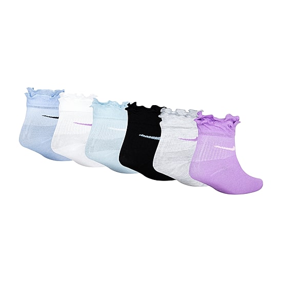 Nike Little Girls Multi-Pack 6 Pair Quarter Ankle Socks