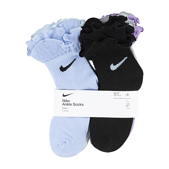 Nike Little Girls Multi-Pack 6 Pair Quarter Ankle Socks