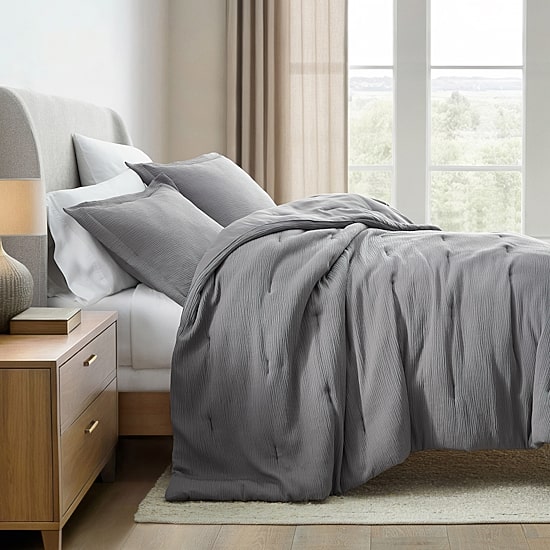 Casual Comfort Textured Cloud Gauze Down Lightweight Comforter Set
