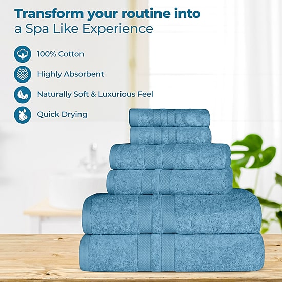 SUPERIOR® Ultra Collection | 100% Cotton 12-pc. Quick Dry Solid Bath Towel Set