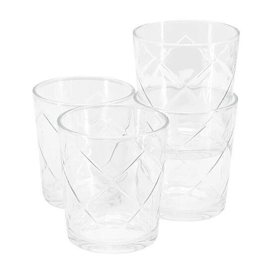 Gibson Home Lattice 4-pc. Double Old-Fashioned Glass Set