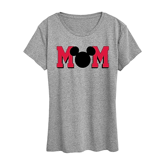 Mom Mickey Ears Womens Crew Neck Short Sleeve Regular Fit Mickey Mouse Graphic T-Shirt