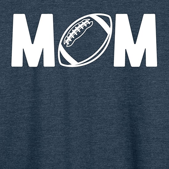 Mom Football Womens Scoop Neck Long Sleeve Regular Fit Graphic T-Shirt