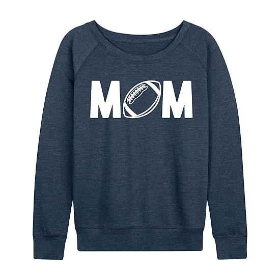 Mom Football Womens Scoop Neck Long Sleeve Regular Fit Graphic T-Shirt