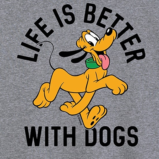 Pluto Life With Dogs Womens Crew Neck Short Sleeve Regular Fit Pluto Graphic T-Shirt