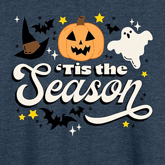 Tis The Season Fall Womens Boat Neck Long Sleeve Regular Fit Graphic T-Shirt