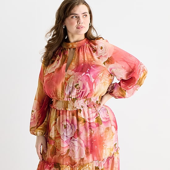 Melonie T Womens Plus Keyhole Neck Long Sleeve Raglan Maxi Dress