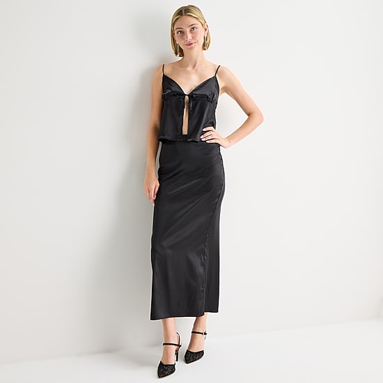 Forever 21 Womens Juniors Mid Rise Maxi Skirt