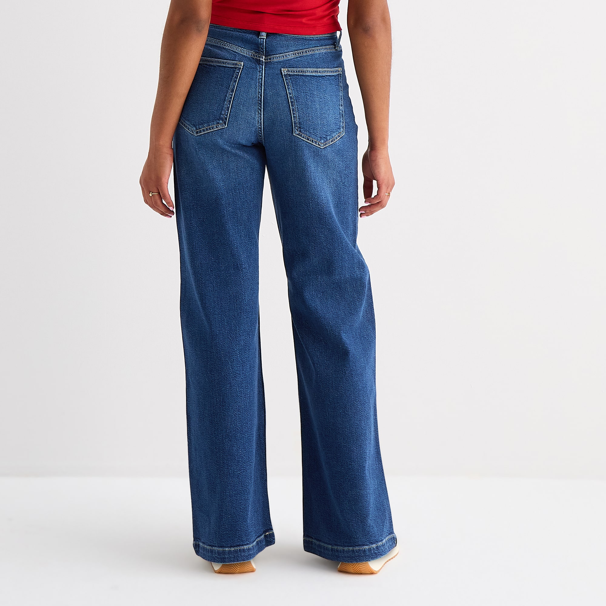 Arizona Womens Juniors Highest Rise Wide Leg Jean