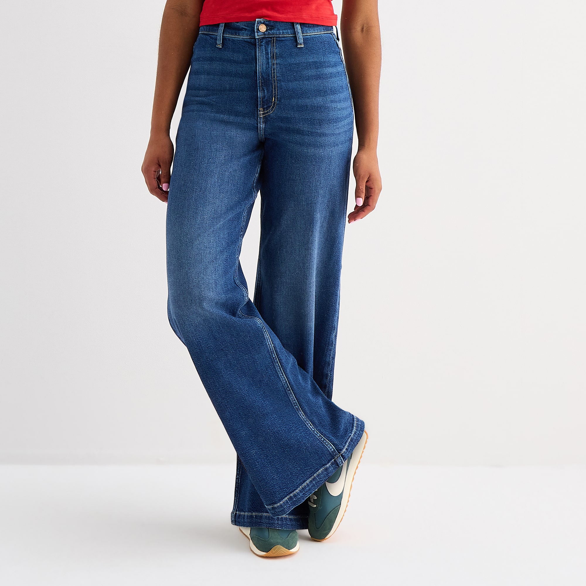 Arizona Womens Juniors Highest Rise Wide Leg Jean