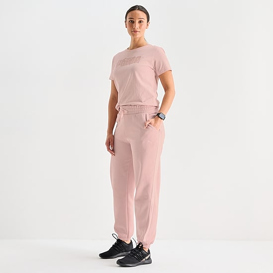 PUMA Womens Cuffed Regular Fit Fleece Active Jogger Pant