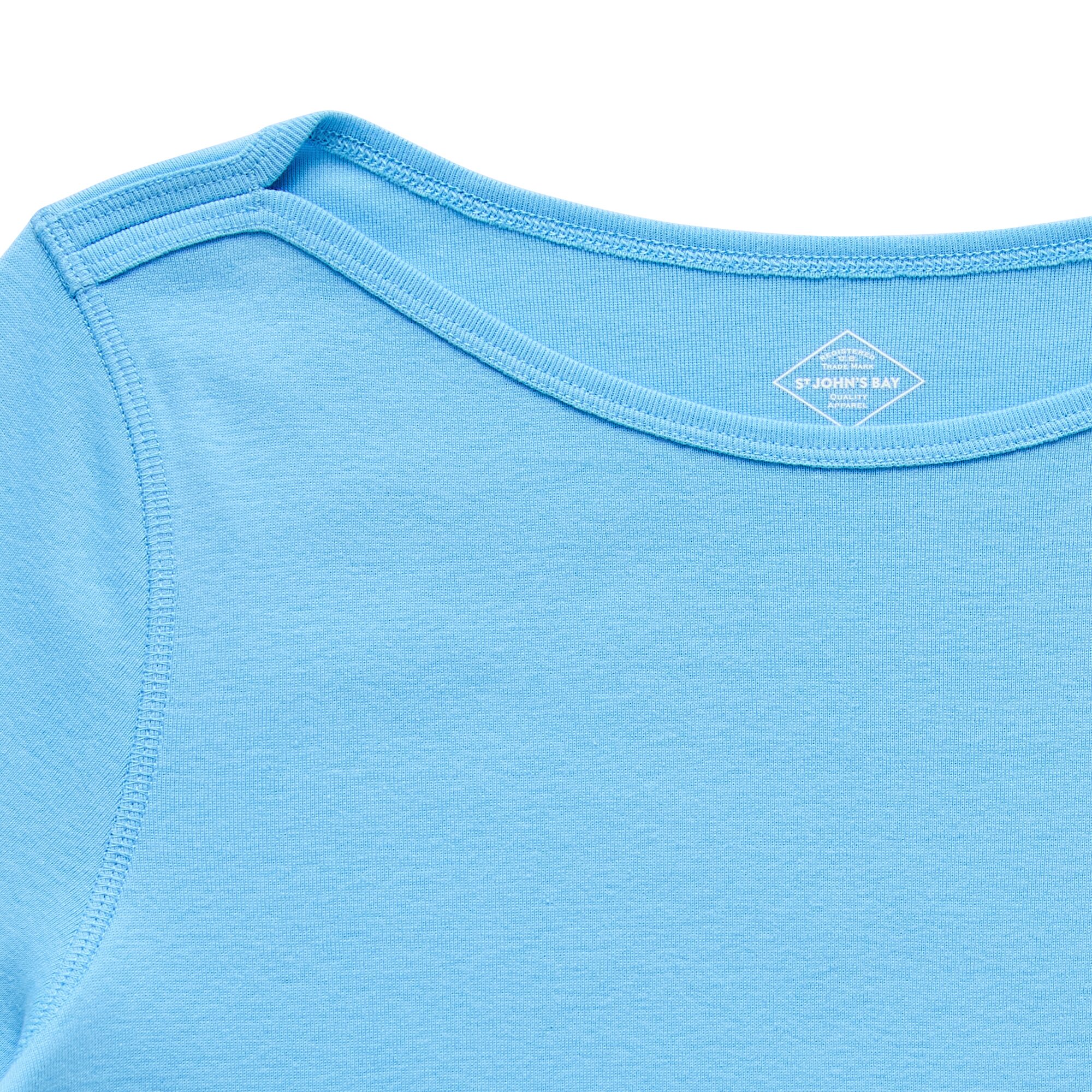 St. John's Bay Womens Easy-on + Easy-off Boat Neck Short Sleeve Adaptive T-Shirt