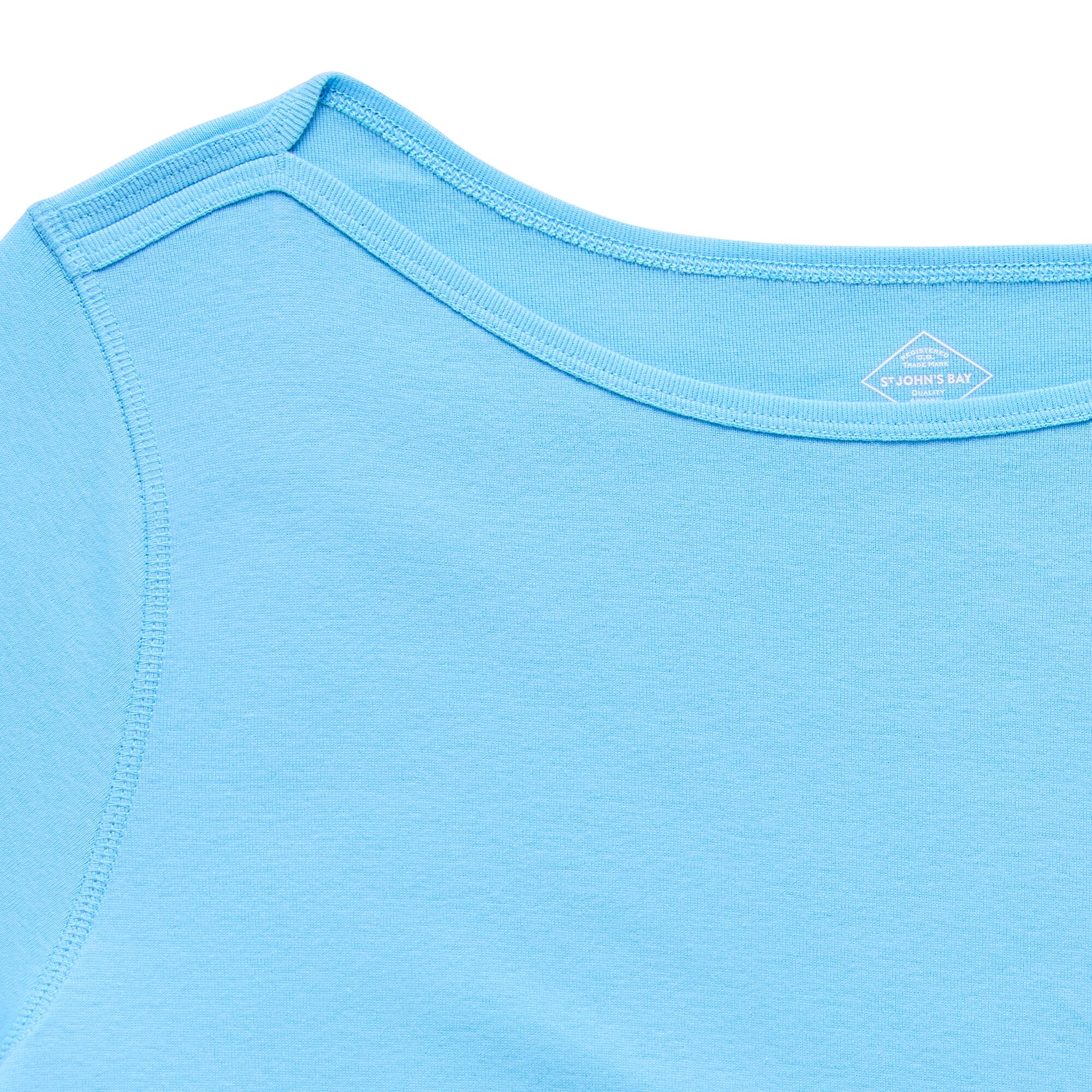 St. John's Bay Womens Plus Easy-on + Easy-off Boat Neck Short Sleeve Adaptive T-Shirt