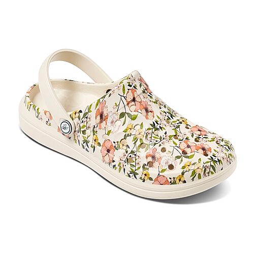 Joybees Solid Varsity Lined Womens Round Closed Toe Clogs In Sand