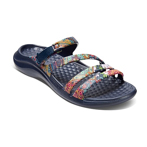 Joybees Womens Graphic Lakeshore Slide Sandals In Blue