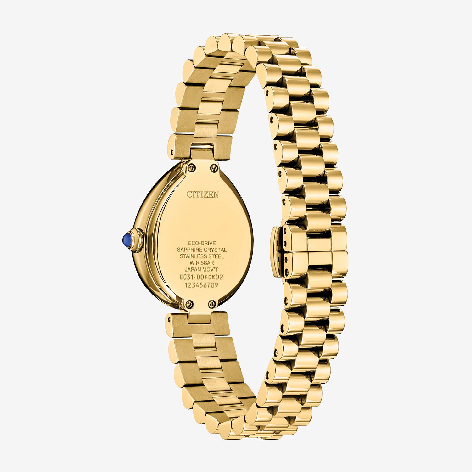 Citizen Womens Gold Tone Stainless Steel Bracelet Watch Em1202-50p