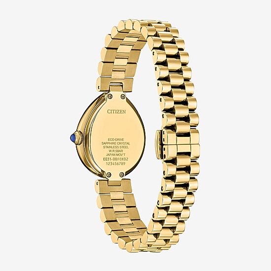 Citizen Womens Gold Tone Stainless Steel Bracelet Watch Em1202-50p