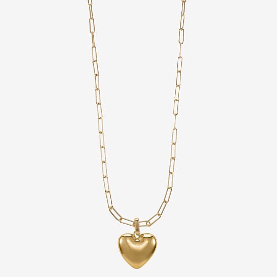 Bijoux Bar Gold Tone Womens Heart 30 Inch Pendant Necklace