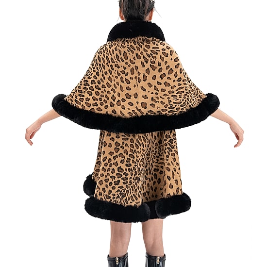 Karla Hanson Aspen Ruana Womens 3/4 Sleeve Animal Poncho
