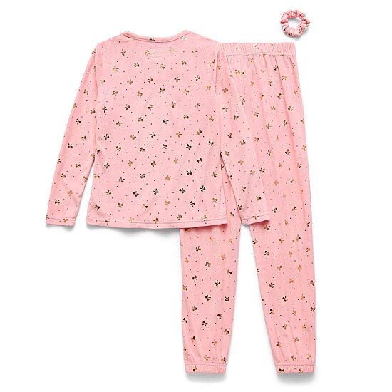 Sleep On It Little & Big Kid Girls Velour Crew Neck Long Sleeve 3-pc. Pajama Set