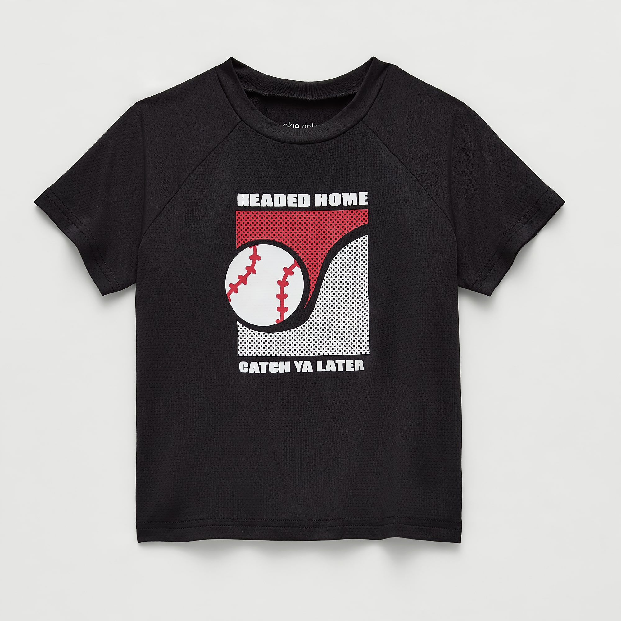 Okie Dokie Active Mesh Toddler & Little Boys Round Neck Short Sleeve Relaxed Fit Graphic T-Shirt