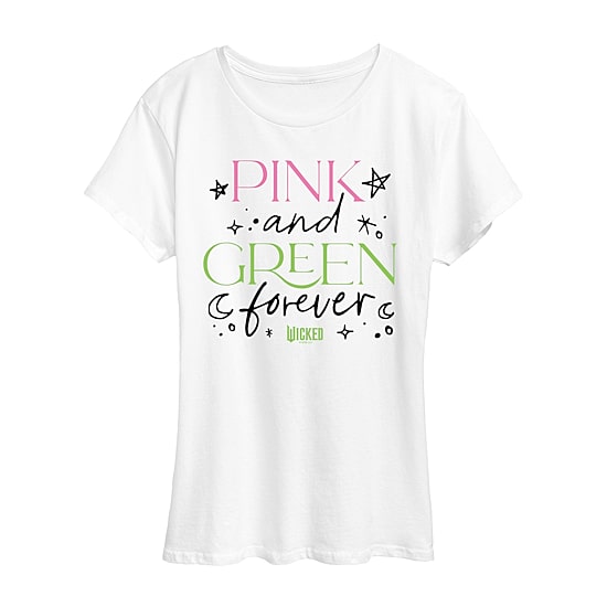 Wicked Pink And Green Womens Crew Neck Short Sleeve Regular Fit Wicked Graphic T-Shirt