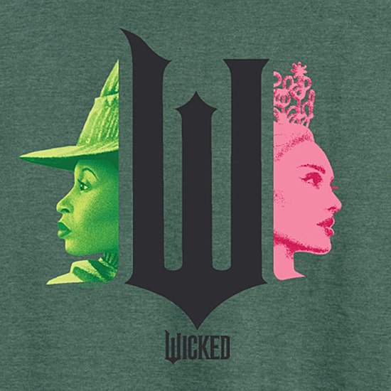 Wicked Elphaba Glinda Womens Round Neck Long Sleeve Regular Fit Wicked Graphic T-Shirt
