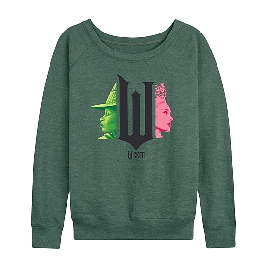 Wicked Elphaba Glinda Womens Round Neck Long Sleeve Regular Fit Wicked Graphic T-Shirt