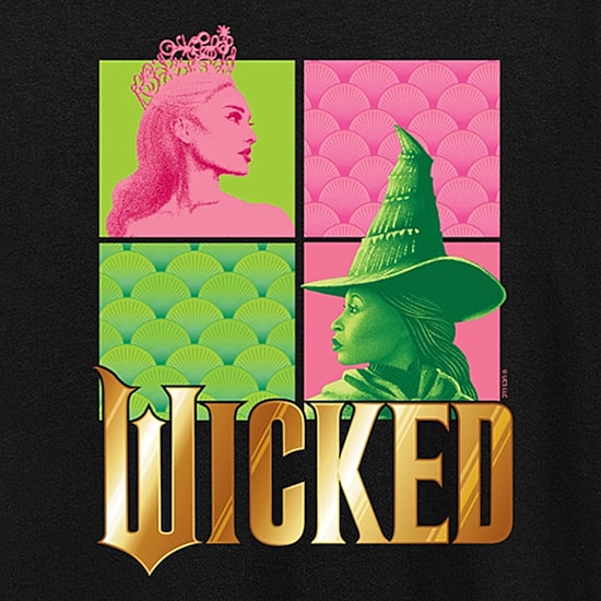 Wicked Elphaba Glinda Womens Crew Neck Short Sleeve Regular Fit Wicked Graphic T-Shirt