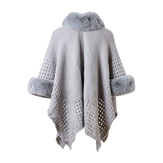 Karla Hanson Knit Ruana Womens Long Sleeve Poncho