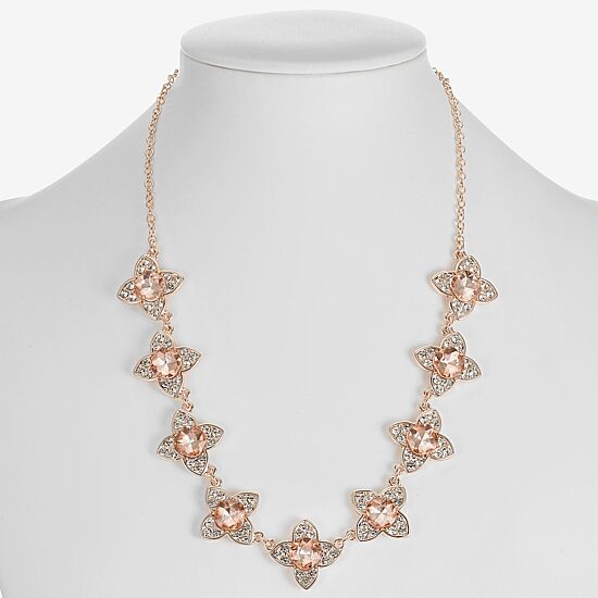 Monet Jewelry Womens Orange 17 Inch Collar Necklace