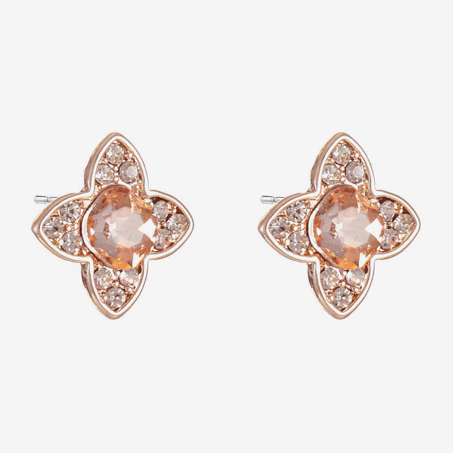 Monet Jewelry Orange 15mm Clover Stud Earrings