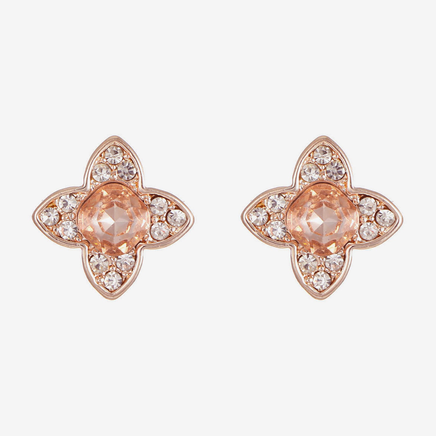 Monet Jewelry Orange 15mm Clover Stud Earrings
