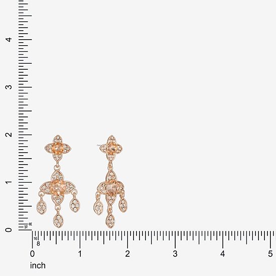 Monet Jewelry Womens Orange Clover Hypoallergenic Drop Earrings
