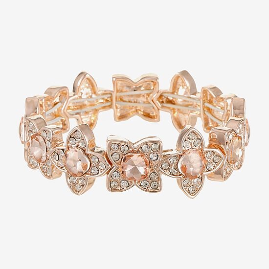 Monet Jewelry Womens Orange Clover Stretch Bracelet