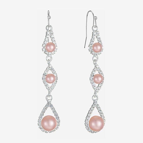 Monet Jewelry Timeless Womens Glass Simulated Pearl Round Hypoallergenic Drop Earrings