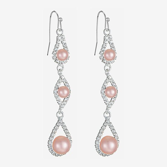 Monet Jewelry Timeless Womens Glass Simulated Pearl Round Hypoallergenic Drop Earrings