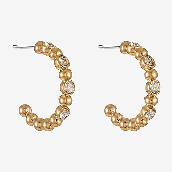 Liz Claiborne Womens Glass 25.4mm Hypoallergenic Hoop Earrings