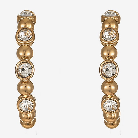 Liz Claiborne Womens Glass 25.4mm Hypoallergenic Hoop Earrings