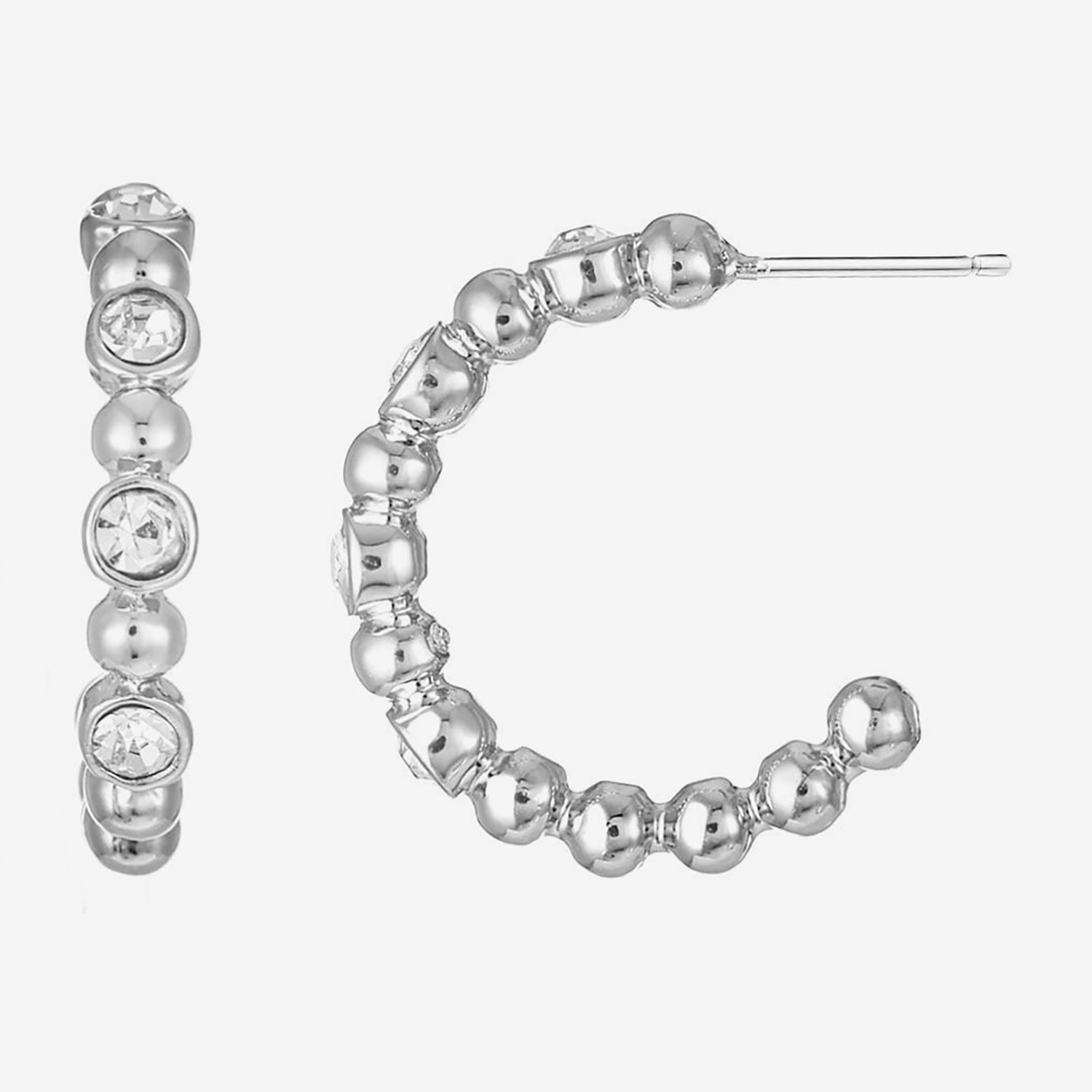 Liz Claiborne Womens Glass 25.4mm Hypoallergenic Hoop Earrings