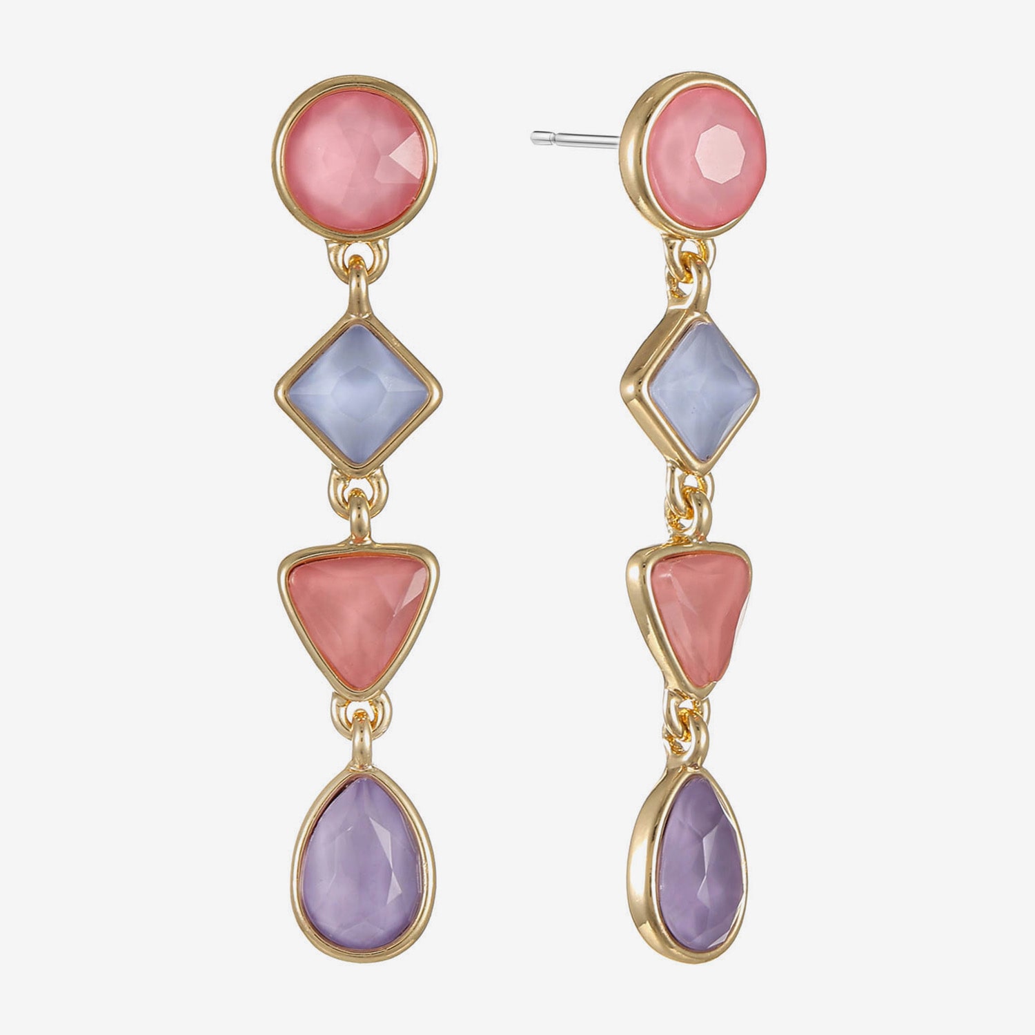 Monet Jewelry Womens Glass Round Square Hypoallergenic Drop Earrings