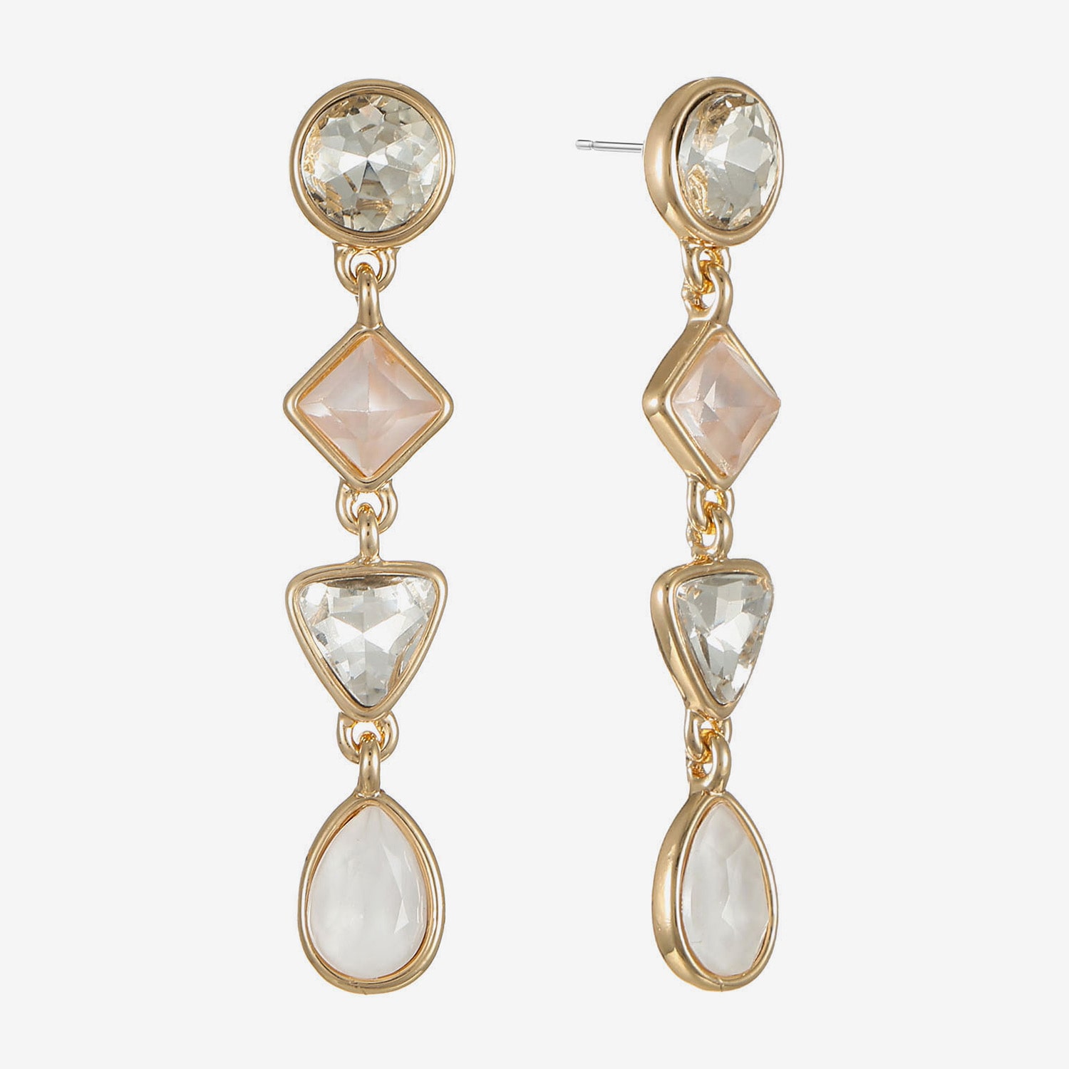 Monet Jewelry Womens Glass Round Square Hypoallergenic Drop Earrings