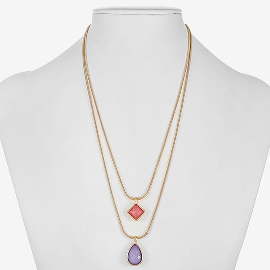 Monet Jewelry Womens Glass 17 Inch Strand Necklace