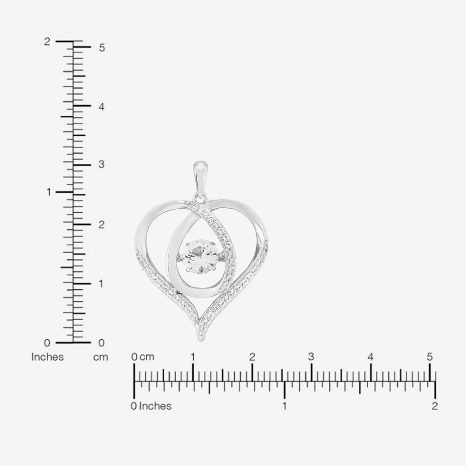Limited Quantities! Womens Lab Created White Sapphire Sterling Silver Heart 18 Inch Pendant Necklace