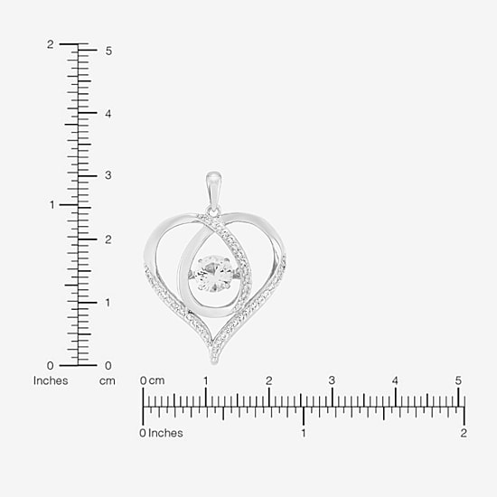 Limited Quantities! Womens Lab Created White Sapphire Sterling Silver Heart 18 Inch Pendant Necklace