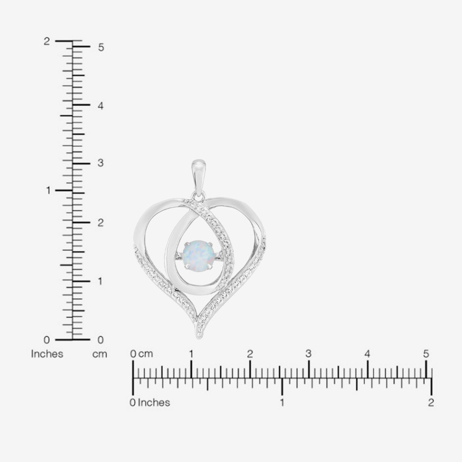 Limited Quantities! Womens Lab Created White Opal Sterling Silver Heart 18 Inch Pendant Necklace