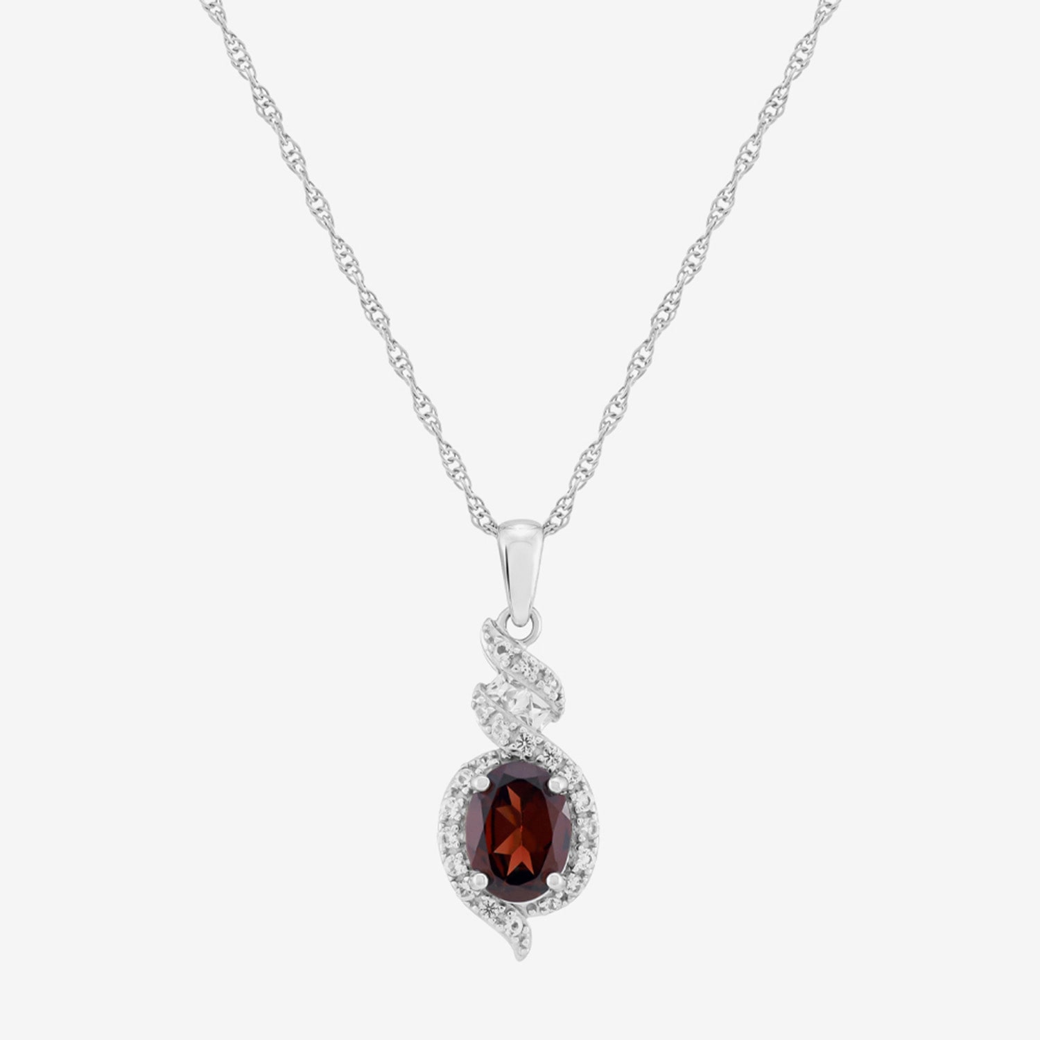 Limited Quantities! Womens Genuine Red Garnet Sterling Silver Oval 20 Inch Pendant Necklace