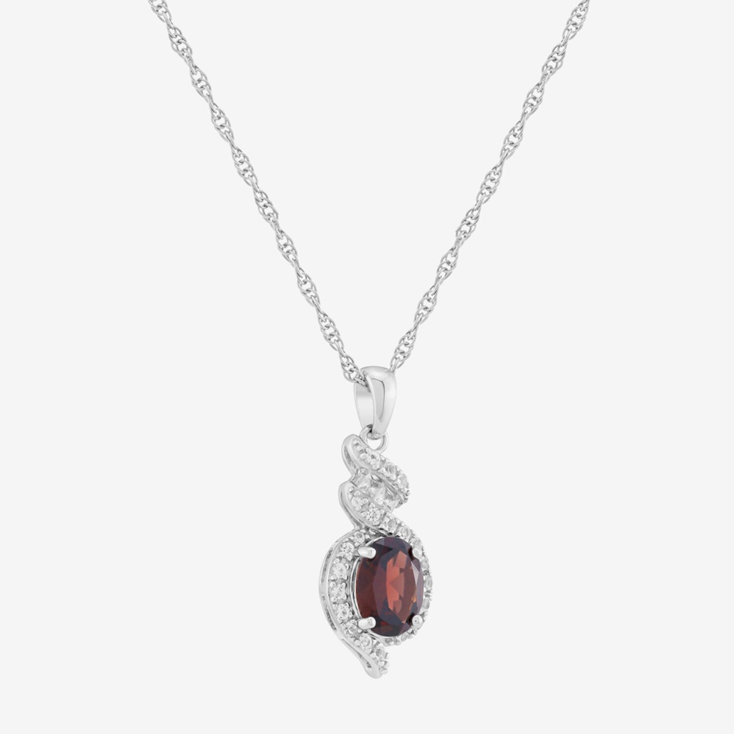 Limited Quantities! Womens Genuine Red Garnet Sterling Silver Oval 20 Inch Pendant Necklace