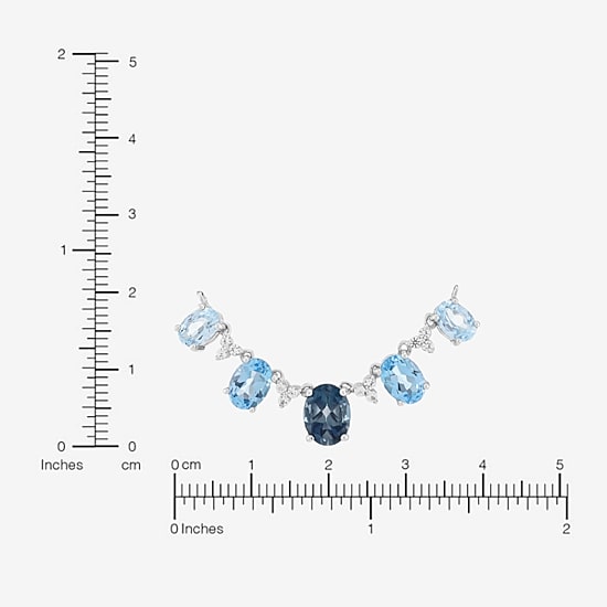 Limited Quantities! Womens Genuine Blue Topaz Sterling Silver 18 Inch Pendant Necklace